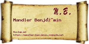 Mandler Benjámin névjegykártya